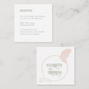 Art Nouveau Blush Butterfly Wedding Reception Enclosure Card