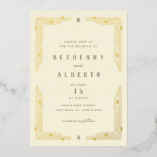 Art Nouveau Border Foil Invitation