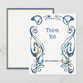 Art Nouveau Border Thank You Card