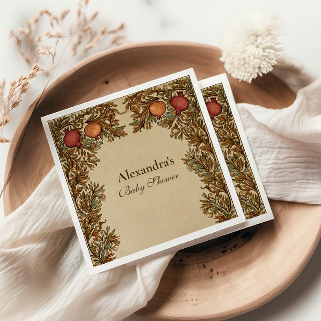 Art Nouveau Botanical Baby Shower Napkin (Creator Uploaded)