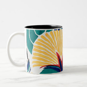 Art Nouveau botanical design Two-Tone Coffee Mug