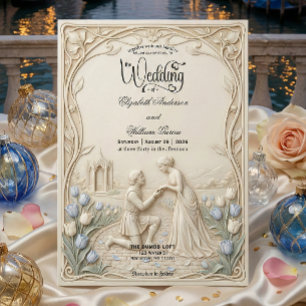 Art Nouveau Botanical Vine Proposal Wedding   Invitation