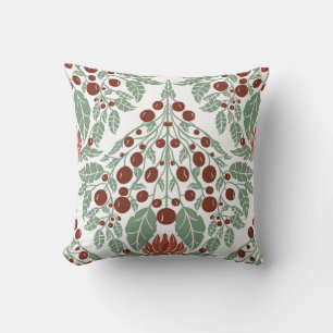 Art Nouveau Botanical–Vintage Floral Scallop Cushion