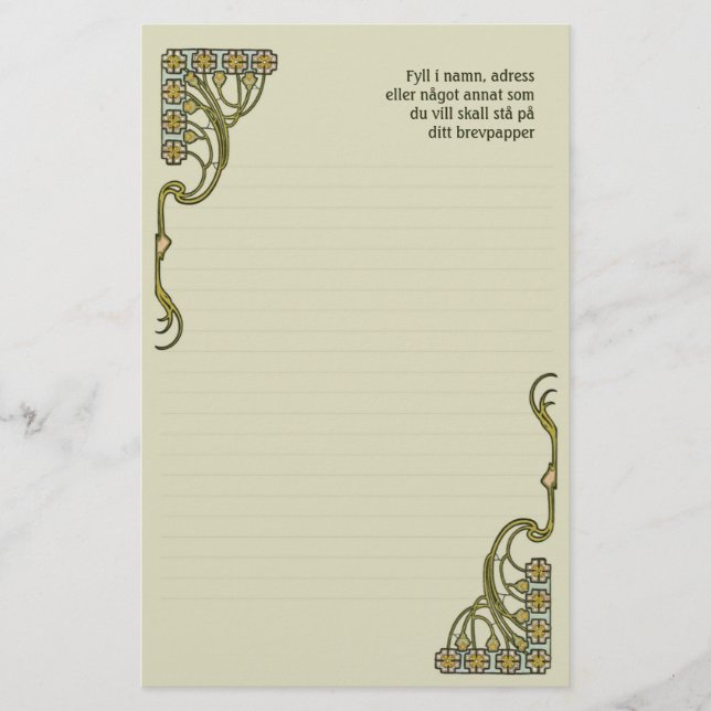 Art Nouveau Brevpapper CC0404 Stationery (Front)