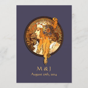 Art Nouveau Bride Wedding Invitation
