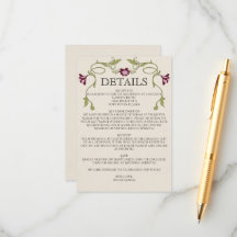 Art Nouveau Burgundy Pink Flowers Green Wedding