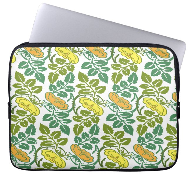 Art Nouveau Buttercup floral wallpaper damask Laptop Sleeve (Front)