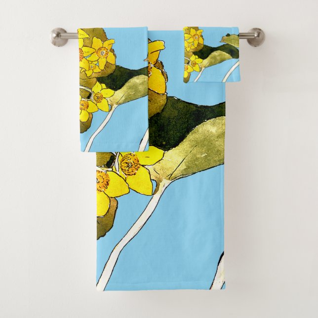 Art Nouveau Buttercups Bath Towel Set (Insitu)