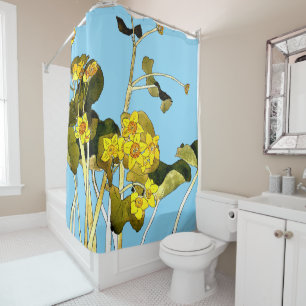 Art Nouveau Buttercups Shower Curtain