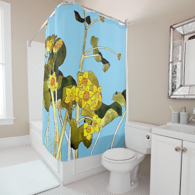 Art Nouveau Buttercups Shower Curtain (In Situ)