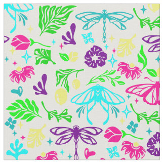 art nouveau butterfly dragonfly antique floral fabric