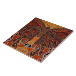 Art Nouveau Butterfly (painting) Tile