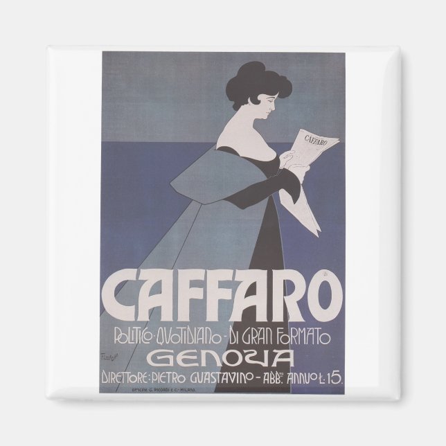 Art Nouveau ~ Caffaro Newspaper Magnet (Front)