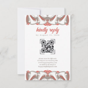 Art Nouveau Calla Lily Elegance QR Code RSVP