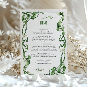 Art Nouveau Calla Lily Wedding Info Card