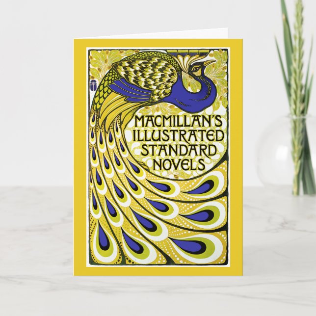 Art Nouveau Card: Peacock Illustration Card (Front)