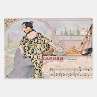 Art Nouveau Carmen Habanera Print – Vintage Opera Wrapping Paper Sheet