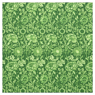 Art Nouveau Carnation Damask, Forest Green Fabric