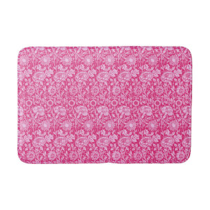 Art Nouveau Carnation Damask, Fuchsia Pink Bath Mat