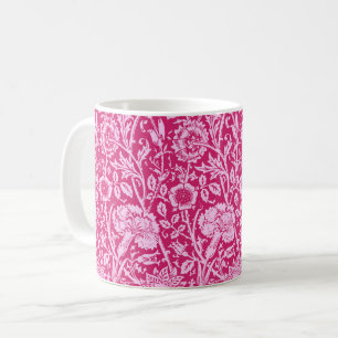Art Nouveau Carnation Damask, Fuchsia Pink Coffee Mug