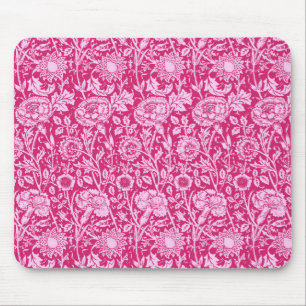 Art Nouveau Carnation Damask, Fuchsia Pink Mouse Mat