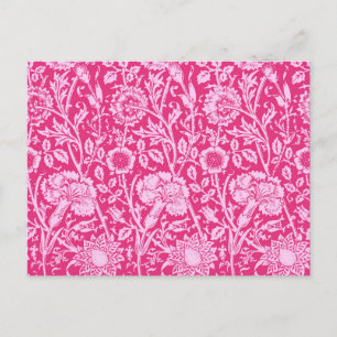 Art Nouveau Carnation Damask, Fuchsia Pink Postcard