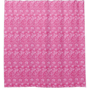 Art Nouveau Carnation Damask, Fuchsia Pink Shower Curtain