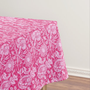 Art Nouveau Carnation Damask, Fuchsia Pink Tablecloth