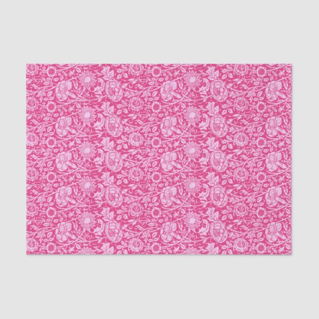 Art Nouveau Carnation Damask, Fuchsia Pink Tissue Paper (Front)