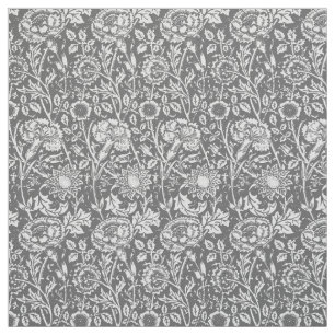 Art Nouveau Carnation Damask, Grey / Grey Fabric