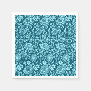 Art Nouveau Carnation Damask, Indigo and Sky Blue Napkin