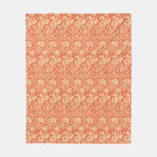 Art Nouveau Carnation Damask, Mandarin Orange Fleece Blanket