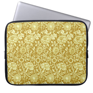 Art Nouveau Carnation Damask, Mustard and Yellow Laptop Sleeve