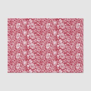 Art Nouveau Carnation Damask, Red and White Tissue Paper