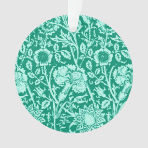 Art Nouveau Carnation Damask, Turquoise Ornament