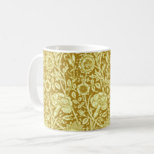 Art Nouveau Carnation, Mustard Gold and Yellow Coffee Mug