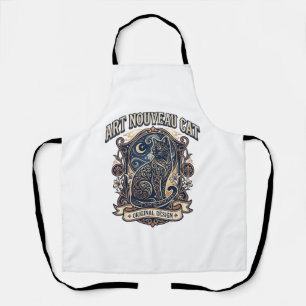Art Nouveau Cat Cat Art Nouveau Vintage Vector Art Apron