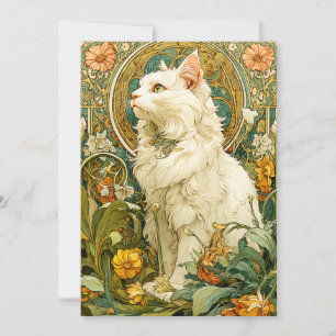 Art Nouveau Cat Holiday Card