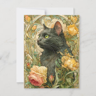 Art Nouveau Cat Postcard