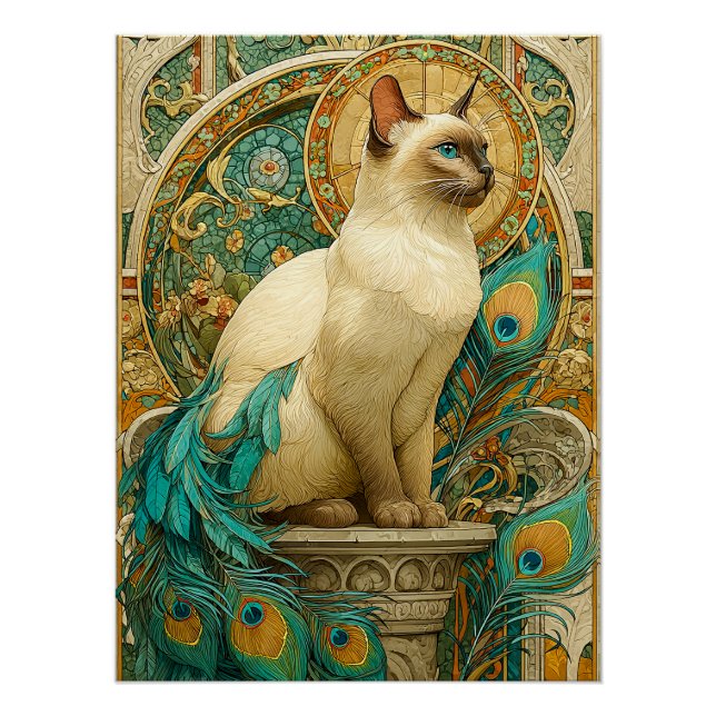Art Nouveau Cat Poster (Front)