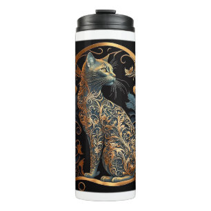 Art Nouveau Cat Thermal Tumbler 