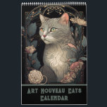Art Nouveau Cats I Calendar<br><div class="desc">Twelve months of stunning vintage classic art nouveau cat and kitten designs to last the feline lover throughout the year. Beautiful illustrations sure to please any cat lover. Perfect gift for cat moms, cute pet parents, and fur baby dads! Version one first posted for 2024. Easily customise year and print...</div>