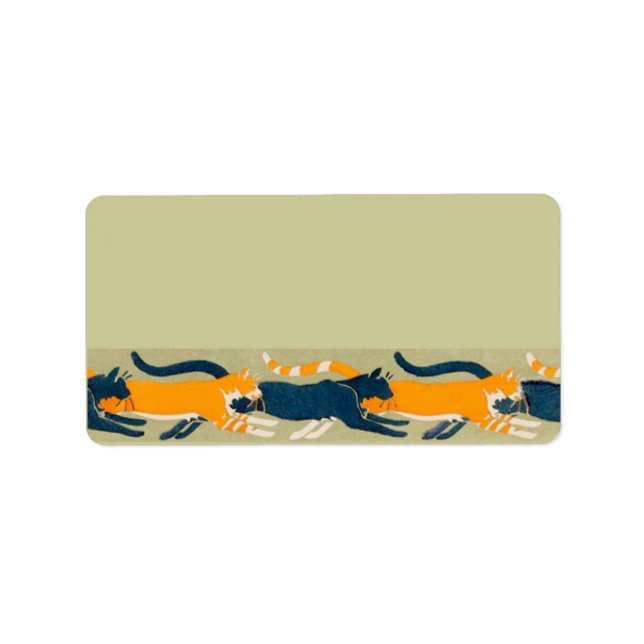 Art Nouveau Cats Label (Front)