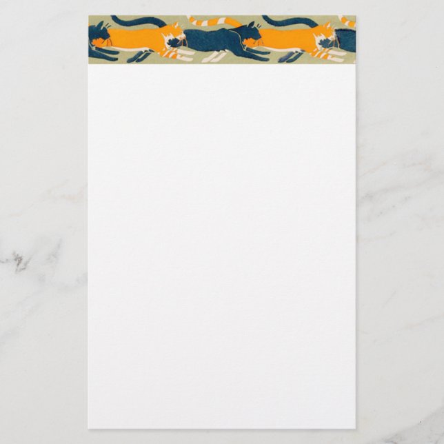 Art Nouveau Cats Stationery (Front)