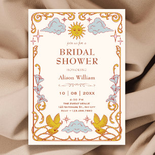 Art nouveau Celestial bridal shower Invitation