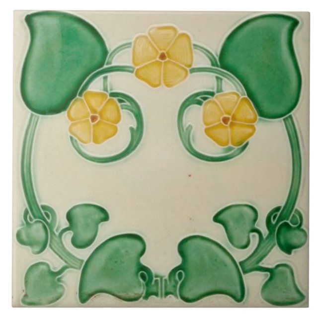 Art Nouveau Ceramic Fireplace Wall tile (Front)