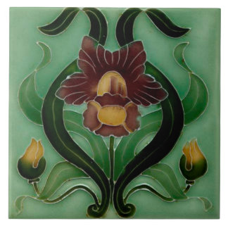 Art Nouveau Ceramic fireplace wall tile