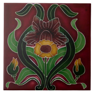 Art Nouveau Ceramic Fireplace Wall Tile