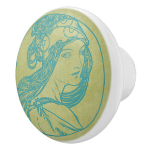 Art Nouveau Ceramic Knob