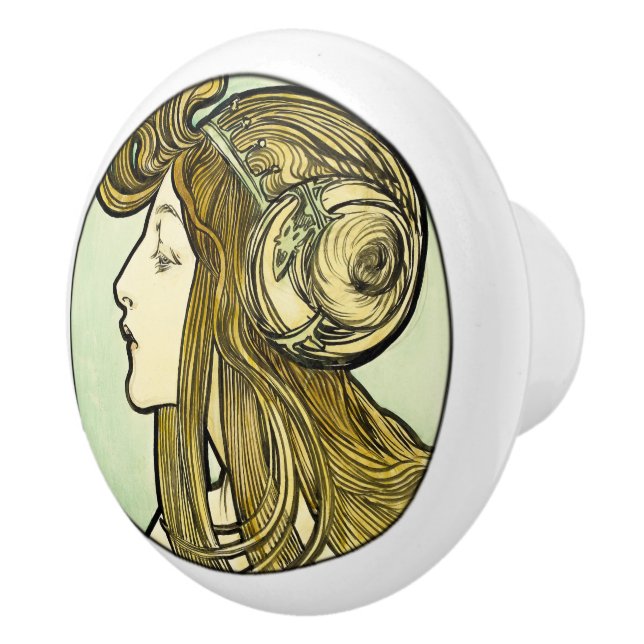 Art Nouveau Ceramic Knob (Right)